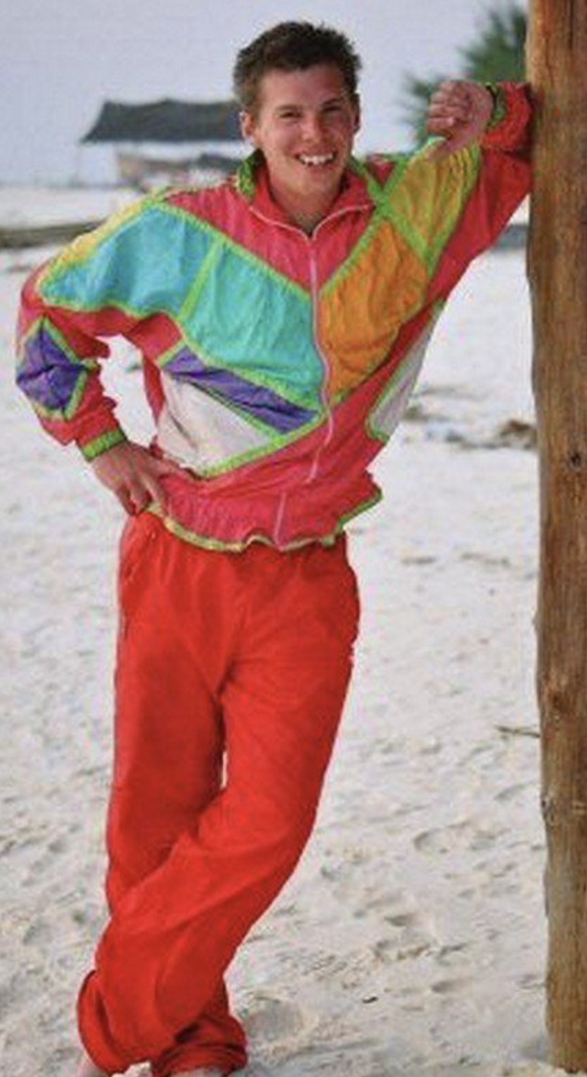 The windbreaker knew many forms in the eighties. 